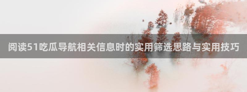 吃瓜事件大全：阅读51吃瓜导航相关信息时的实用筛选思路与实用技巧